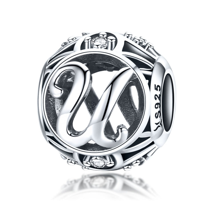 S925 Sterling Silver 26 lettere inglesi perline fai da te bracciale collana accessori, A, B, C, D, E, F, G, H, I, J, K, L, M, N, O, P, Q, R, S, T, U, V, W, X