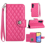 Custodia per cellulare in pelle con texture rombica con cordino, For Samsung Galaxy A25 5G, For Samsung Galaxy S23 FE 5G, For Samsung Galaxy A24 4G, For Samsung Galaxy A14 4G / 5G