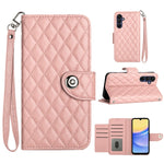 Custodia per cellulare in pelle con texture rombica con cordino, For Samsung Galaxy A25 5G, For Samsung Galaxy S23 FE 5G, For Samsung Galaxy A24 4G, For Samsung Galaxy A14 4G / 5G