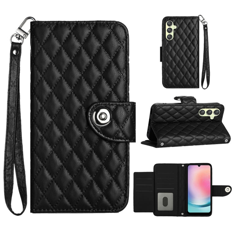 Custodia per cellulare in pelle con texture rombica con cordino, For Samsung Galaxy A34, For Samsung Galaxy A54, For Samsung Galaxy A04e, For Samsung Galaxy S23 Ultra 5G