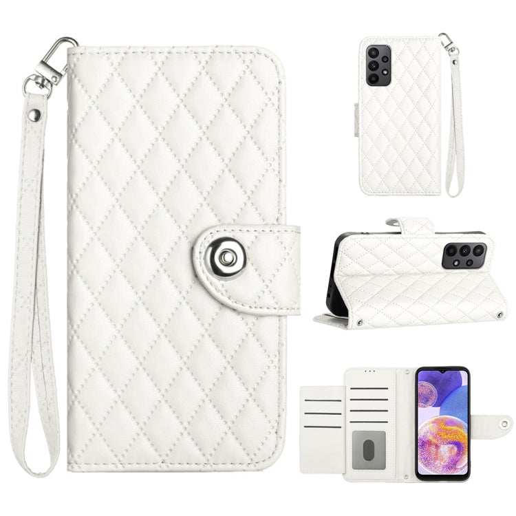 Custodia per cellulare in pelle con texture rombica con cordino, For Samsung Galaxy A53 5G, For Samsung Galaxy A33 5G, For Samsung Galaxy A13 4G / 5G, For Samsung Galaxy S22 Ultra 5G