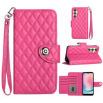 Custodia per cellulare in pelle con texture rombica con cordino, For Samsung Galaxy A34, For Samsung Galaxy A54, For Samsung Galaxy A04e, For Samsung Galaxy S23 Ultra 5G