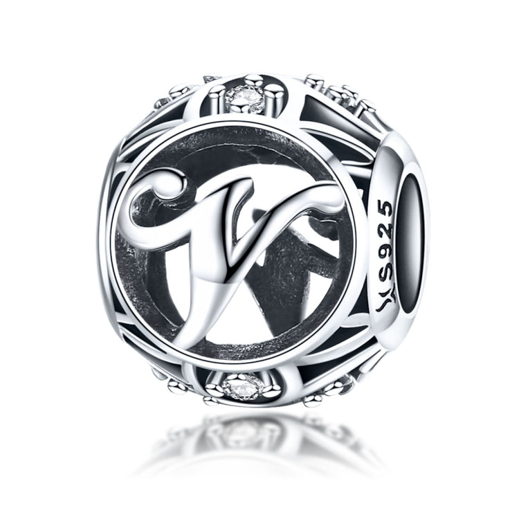 S925 Sterling Silver 26 lettere inglesi perline fai da te bracciale collana accessori, A, B, C, D, E, F, G, H, I, J, K, L, M, N, O, P, Q, R, S, T, U, V, W, X