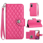 Custodia per cellulare in pelle con texture rombica con cordino, For Samsung Galaxy S23+ 5G, For Samsung Galaxy S23 5G, For Samsung Galaxy S20 FE, For Samsung Galaxy A23 4G / F23 5G