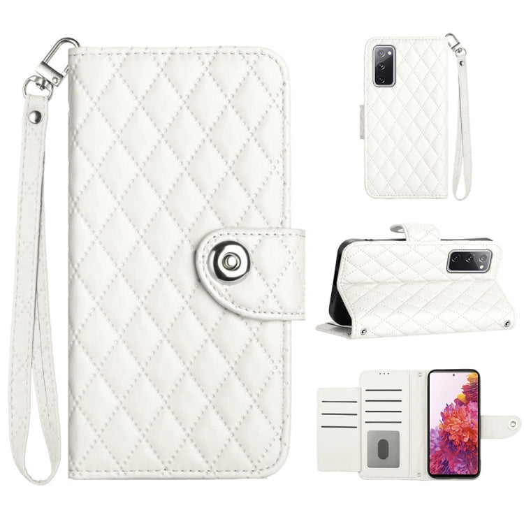 Custodia per cellulare in pelle con texture rombica con cordino, For Samsung Galaxy S23+ 5G, For Samsung Galaxy S23 5G, For Samsung Galaxy S20 FE, For Samsung Galaxy A23 4G / F23 5G