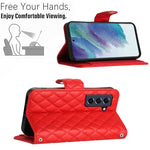 Custodia per cellulare in pelle con texture rombica con cordino, For Samsung Galaxy S21 FE 5G, For  Samsung Galaxy A52 4G / 5G, For Samsung Galaxy A12 / M12