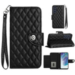Custodia per cellulare in pelle con texture rombica con cordino, For Samsung Galaxy S21 FE 5G, For  Samsung Galaxy A52 4G / 5G, For Samsung Galaxy A12 / M12
