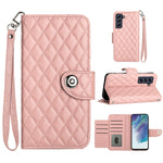 Custodia per cellulare in pelle con texture rombica con cordino, For Samsung Galaxy S21 FE 5G, For  Samsung Galaxy A52 4G / 5G, For Samsung Galaxy A12 / M12