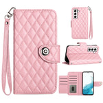 Custodia per cellulare in pelle con texture rombica con cordino, For Samsung Galaxy S22+ 5G, For Samsung Galaxy S22 5G, For Samsung Galaxy A03s US, For Samsung Galaxy A03s EU