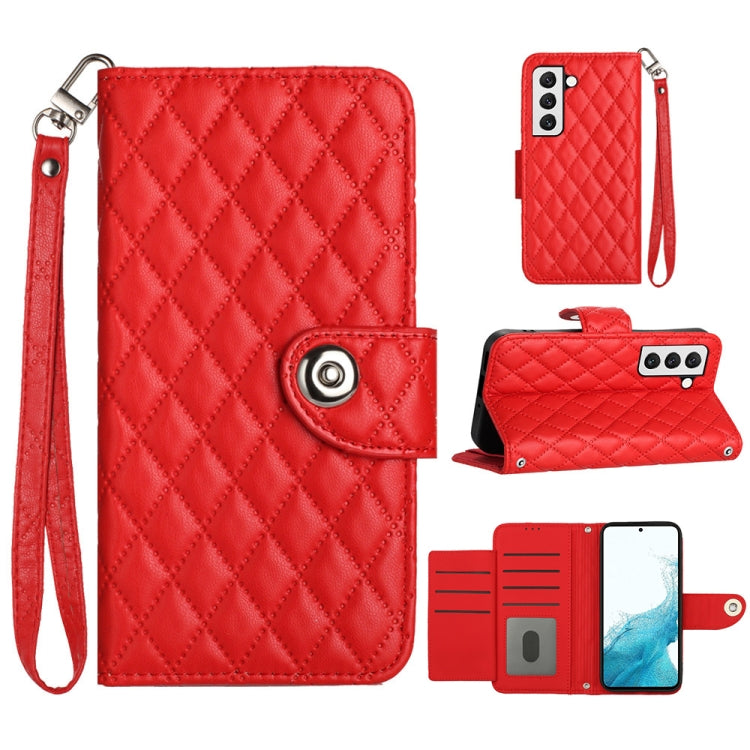 Custodia per cellulare in pelle con texture rombica con cordino, For Samsung Galaxy S23+ 5G, For Samsung Galaxy S23 5G, For Samsung Galaxy S20 FE, For Samsung Galaxy A23 4G / F23 5G