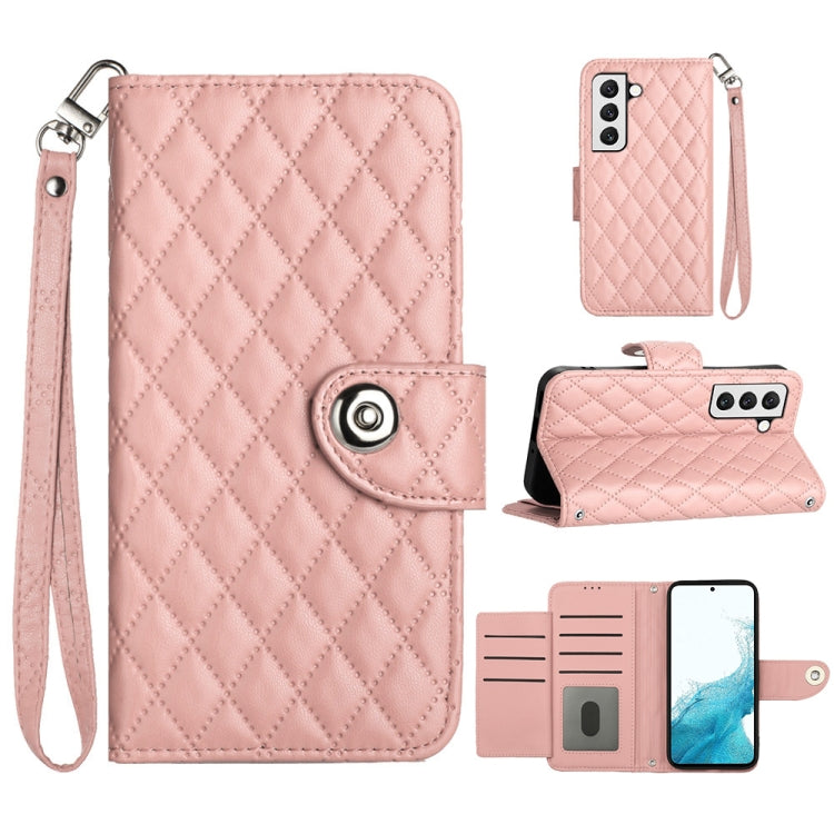 Custodia per cellulare in pelle con texture rombica con cordino, For Samsung Galaxy S23+ 5G, For Samsung Galaxy S23 5G, For Samsung Galaxy S20 FE, For Samsung Galaxy A23 4G / F23 5G