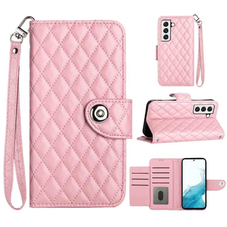 Custodia per cellulare in pelle con texture rombica con cordino, For Samsung Galaxy S23+ 5G, For Samsung Galaxy S23 5G, For Samsung Galaxy S20 FE, For Samsung Galaxy A23 4G / F23 5G