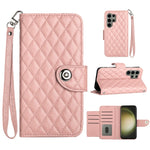 Custodia per cellulare in pelle con texture rombica con cordino, For Samsung Galaxy A34, For Samsung Galaxy A54, For Samsung Galaxy A04e, For Samsung Galaxy S23 Ultra 5G