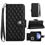 Custodia per cellulare in pelle con texture rombica con cordino, For Samsung Galaxy A25 5G, For Samsung Galaxy S23 FE 5G, For Samsung Galaxy A24 4G, For Samsung Galaxy A14 4G / 5G