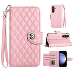 Custodia per cellulare in pelle con texture rombica con cordino, For Samsung Galaxy A25 5G, For Samsung Galaxy S23 FE 5G, For Samsung Galaxy A24 4G, For Samsung Galaxy A14 4G / 5G