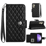 Custodia per cellulare in pelle con texture rombica con cordino, For Samsung Galaxy S24+ 5G, For Samsung Galaxy S24 5G, For Samsung Galaxy A05, For Samsung Galaxy A05s