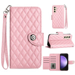Custodia per cellulare in pelle con texture rombica con cordino, For Samsung Galaxy S24+ 5G, For Samsung Galaxy S24 5G, For Samsung Galaxy A05, For Samsung Galaxy A05s