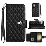 Custodia per cellulare in pelle con texture rombica con cordino, For Samsung Galaxy A15 5G, For Samsung Galaxy A55, For Samsung Galaxy A35, For Samsung Galaxy S24 Ultra 5G