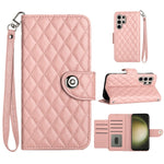 Custodia per cellulare in pelle con texture rombica con cordino, For Samsung Galaxy A15 5G, For Samsung Galaxy A55, For Samsung Galaxy A35, For Samsung Galaxy S24 Ultra 5G