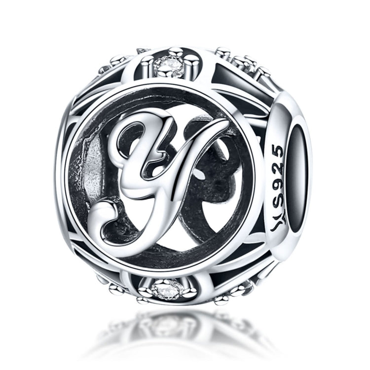 S925 Sterling Silver 26 lettere inglesi perline fai da te bracciale collana accessori, Y, Z
