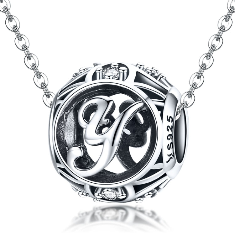 S925 Sterling Silver 26 lettere inglesi perline fai da te bracciale collana accessori, Y, Z