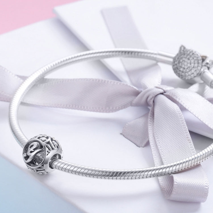 S925 Sterling Silver 26 lettere inglesi perline fai da te bracciale collana accessori, Y, Z