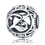 S925 Sterling Silver 26 lettere inglesi perline fai da te bracciale collana accessori, Y, Z
