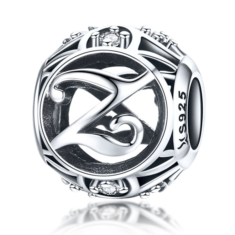 S925 Sterling Silver 26 lettere inglesi perline fai da te bracciale collana accessori, Y, Z