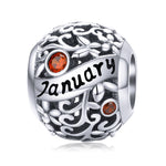 S925 Sterling Silver 12 Birthstone Accessori collana bracciale fai da te, January, February, March, April, May, June, July, August, September, October, November, December