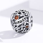 S925 Sterling Silver 12 Birthstone Accessori collana bracciale fai da te, January, February, March, April, May, June, July, August, September, October, November, December