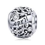 S925 Sterling Silver 12 Birthstone Accessori collana bracciale fai da te, January, February, March, April, May, June, July, August, September, October, November, December