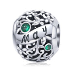 S925 Sterling Silver 12 Birthstone Accessori collana bracciale fai da te, January, February, March, April, May, June, July, August, September, October, November, December