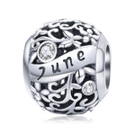 S925 Sterling Silver 12 Birthstone Accessori collana bracciale fai da te, January, February, March, April, May, June, July, August, September, October, November, December
