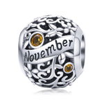 S925 Sterling Silver 12 Birthstone Accessori collana bracciale fai da te, January, February, March, April, May, June, July, August, September, October, November, December