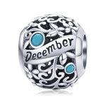 S925 Sterling Silver 12 Birthstone Accessori collana bracciale fai da te, January, February, March, April, May, June, July, August, September, October, November, December