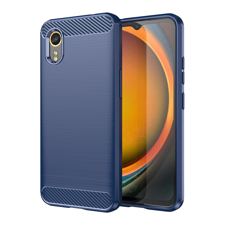 Custodia per telefono in TPU con texture spazzolata in fibra di carbonio, For Samsung Galaxy Xcover 7 Pro, For Samsung Galaxy Jump 3, For Samsung Galaxy Xcover 7