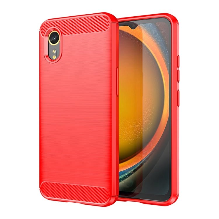 Custodia per telefono in TPU con texture spazzolata in fibra di carbonio, For Samsung Galaxy Xcover 7 Pro, For Samsung Galaxy Jump 3, For Samsung Galaxy Xcover 7