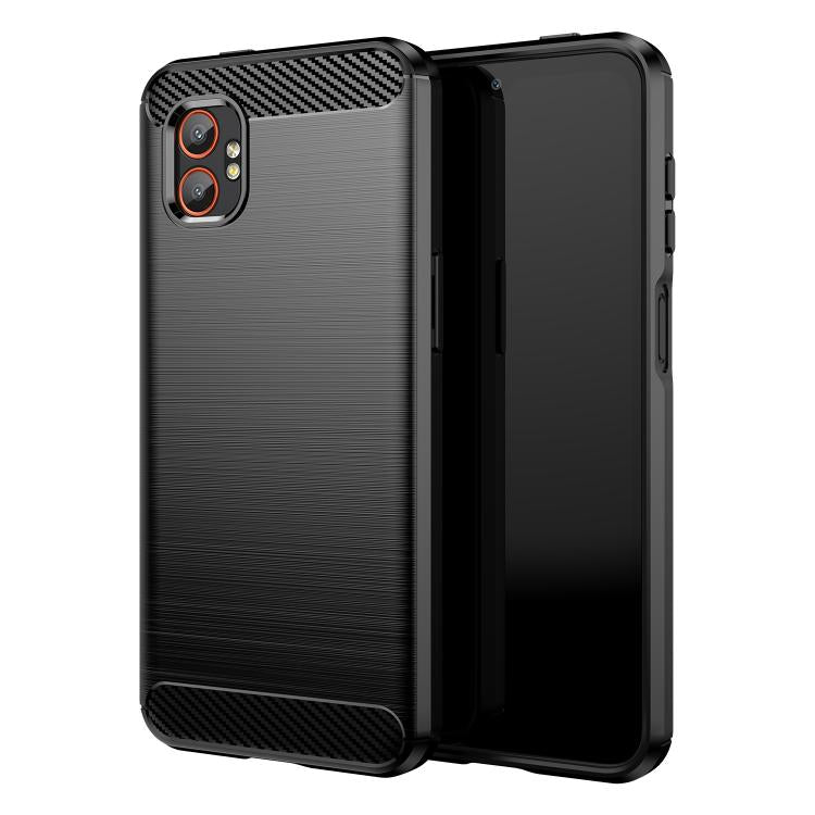 Custodia per telefono in TPU con texture spazzolata in fibra di carbonio, For Samsung Galaxy Xcover 7 Pro, For Samsung Galaxy Jump 3, For Samsung Galaxy Xcover 7