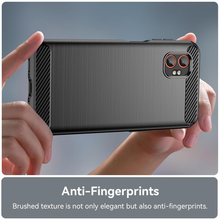 Custodia per telefono in TPU con texture spazzolata in fibra di carbonio, For Samsung Galaxy Xcover 7 Pro, For Samsung Galaxy Jump 3, For Samsung Galaxy Xcover 7