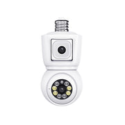 ESCAM QF202 E27 2x2MP Telecamera per visione notturna audio bidirezionale con rilevamento del movimento a doppia lente WiFi IP impermeabile, QF202