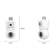ESCAM QF202 E27 2x2MP Telecamera per visione notturna audio bidirezionale con rilevamento del movimento a doppia lente WiFi IP impermeabile, QF202