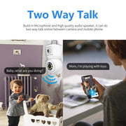 ESCAM QF202 E27 2x2MP Telecamera per visione notturna audio bidirezionale con rilevamento del movimento a doppia lente WiFi IP impermeabile, QF202