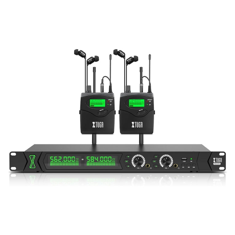 XTUGA RW2090 Sistema di monitoraggio intraauricolare professionale da palco wireless a 2 canali 2 in 1, US Plug, EU Plug, AU Plug, UK Plug