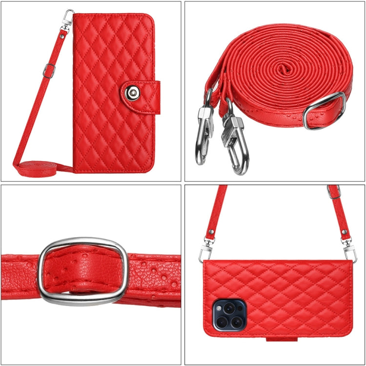Custodia in pelle con cordino per iPhone 15 Pro Max