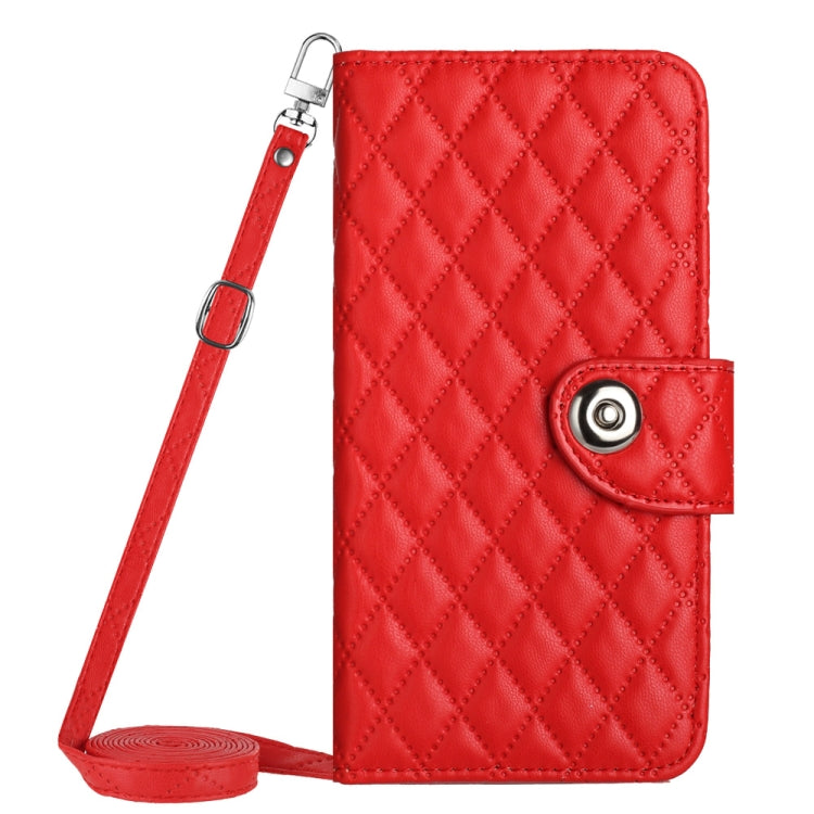 Custodia per cellulare in pelle con texture rombica con cordino lungo, For iPhone SE 2022 / 2020 / 8 / 7, For iPhone 13 Pro Max, For iPhone 13 Pro, For iPhone 13