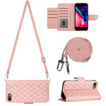 Custodia per cellulare in pelle con texture rombica con cordino lungo, For iPhone SE 2022 / 2020 / 8 / 7, For iPhone 13 Pro Max, For iPhone 13 Pro, For iPhone 13