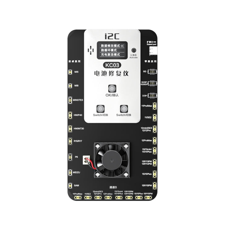 Dispositivo di riparazione multifunzione per rilevamento attivazione batteria i2C KC03 per iPhone 6-15 Pro Max / Android, KC03