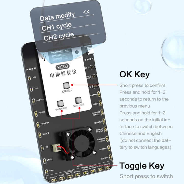 i2C KC03 Multifunction Battery Activation Detection Repair Device for iPhone 6-15 Pro Max / Android, KC03