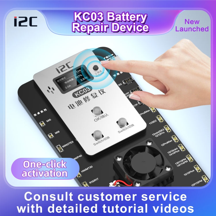 Dispositivo di riparazione multifunzione per rilevamento attivazione batteria i2C KC03 per iPhone 6-15 Pro Max / Android, KC03