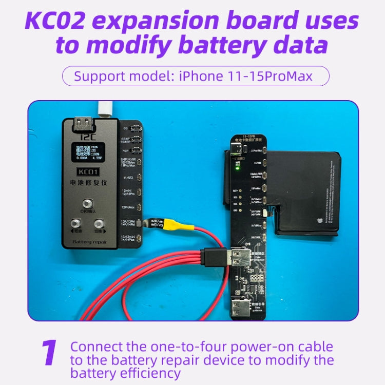 i2C KC02 Battery Data Repair Expansion Board Modifying Battery Efficiency for iPhone 11-15 Pro Max, KC02